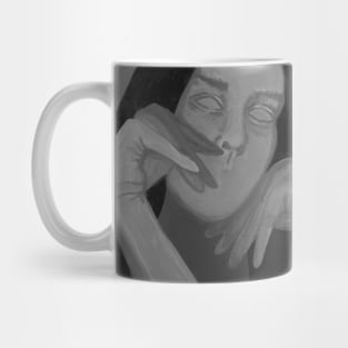 Black and white girl portrait Mug